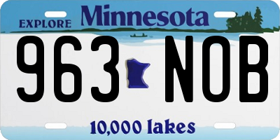 MN license plate 963NOB