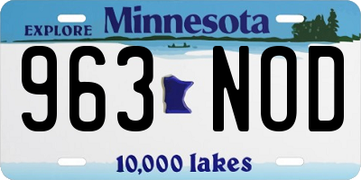 MN license plate 963NOD