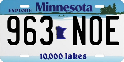 MN license plate 963NOE