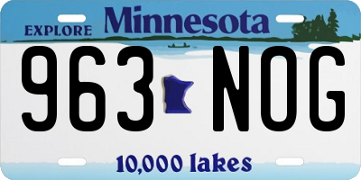 MN license plate 963NOG