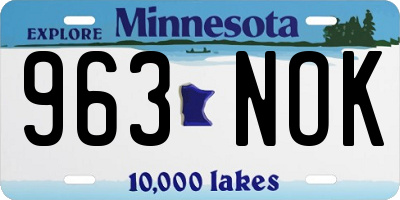 MN license plate 963NOK