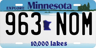 MN license plate 963NOM