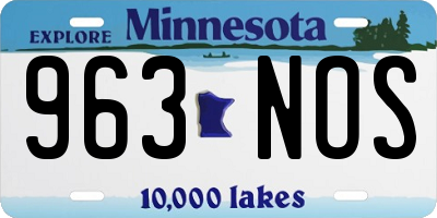 MN license plate 963NOS