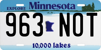 MN license plate 963NOT