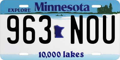 MN license plate 963NOU