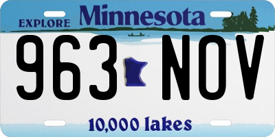 MN license plate 963NOV