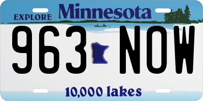 MN license plate 963NOW