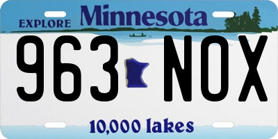 MN license plate 963NOX
