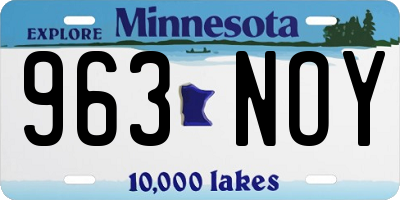 MN license plate 963NOY
