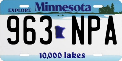 MN license plate 963NPA