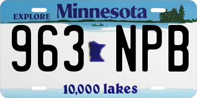 MN license plate 963NPB