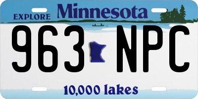 MN license plate 963NPC