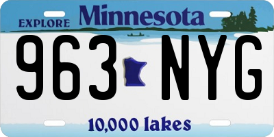 MN license plate 963NYG