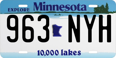 MN license plate 963NYH
