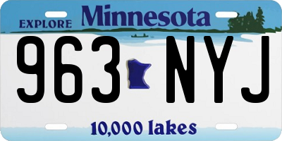 MN license plate 963NYJ