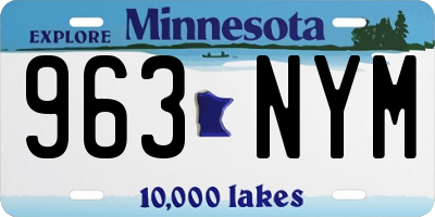 MN license plate 963NYM