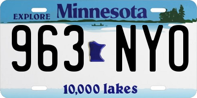MN license plate 963NYO
