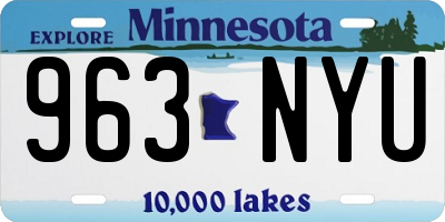 MN license plate 963NYU