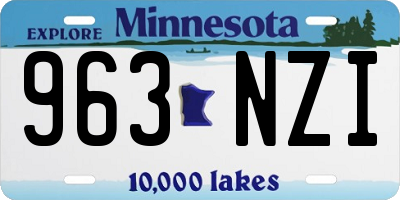 MN license plate 963NZI