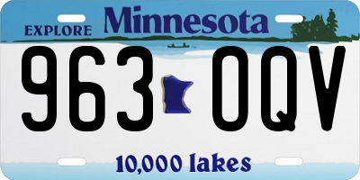 MN license plate 963OQV