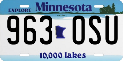 MN license plate 963OSU