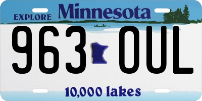 MN license plate 963OUL