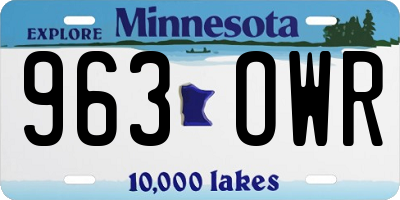 MN license plate 963OWR