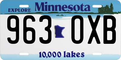 MN license plate 963OXB