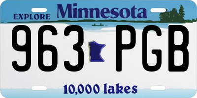 MN license plate 963PGB