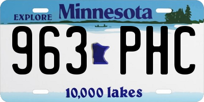 MN license plate 963PHC