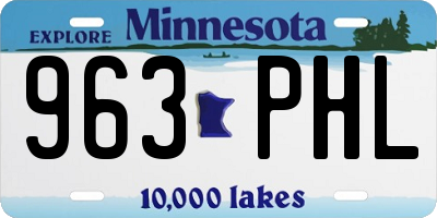 MN license plate 963PHL