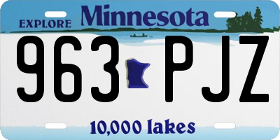 MN license plate 963PJZ