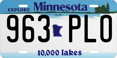 MN license plate 963PLO