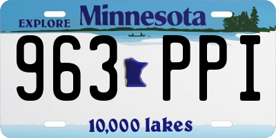 MN license plate 963PPI