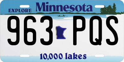 MN license plate 963PQS