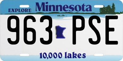 MN license plate 963PSE