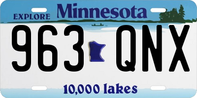 MN license plate 963QNX