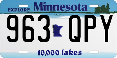MN license plate 963QPY