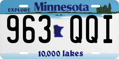 MN license plate 963QQI
