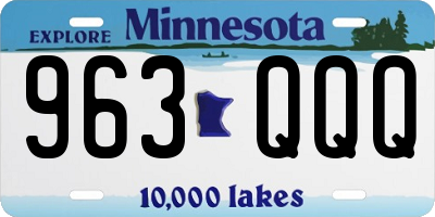 MN license plate 963QQQ