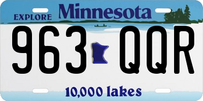 MN license plate 963QQR