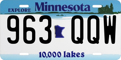MN license plate 963QQW
