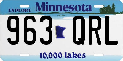 MN license plate 963QRL