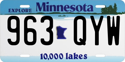 MN license plate 963QYW