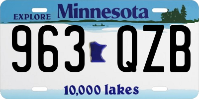 MN license plate 963QZB