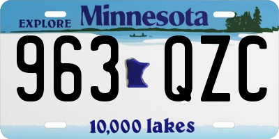 MN license plate 963QZC