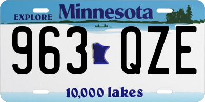 MN license plate 963QZE