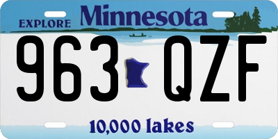MN license plate 963QZF