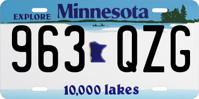 MN license plate 963QZG