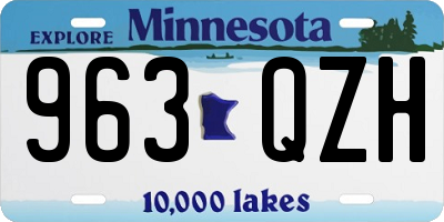 MN license plate 963QZH